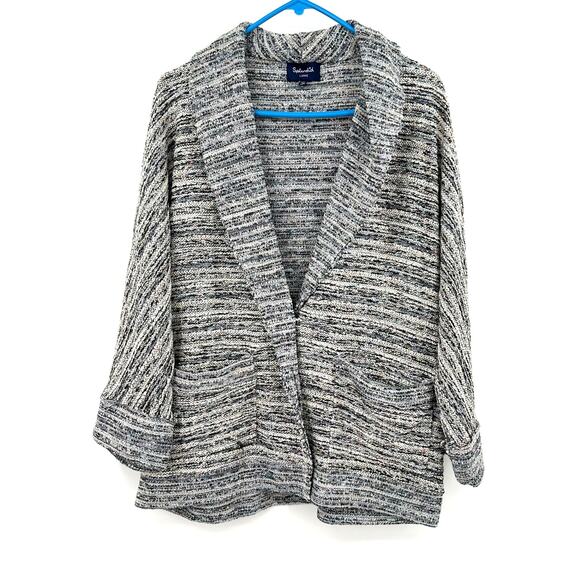 Splendid Size‎ Large Jacket Black & White Knit Oversized Cuffed Sleeve Pockets - Picture 1 of 6